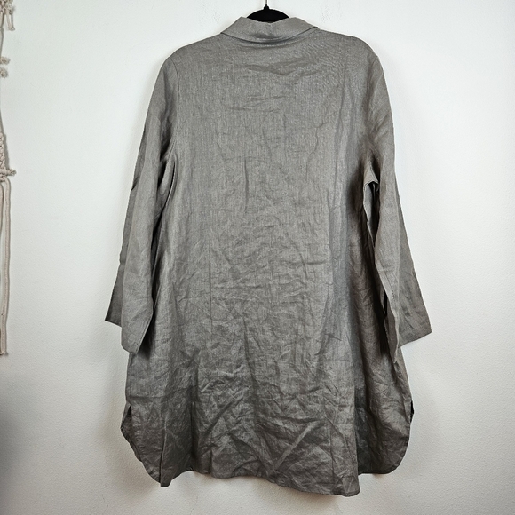 Feelgoodstore 100% Linen Shirt dress Size 1X NWOT - Picture 2 of 7